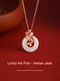 Koi Fish Peace Amulet Pendant Necklace