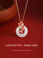 Koi Fish Peace Amulet Pendant Necklace