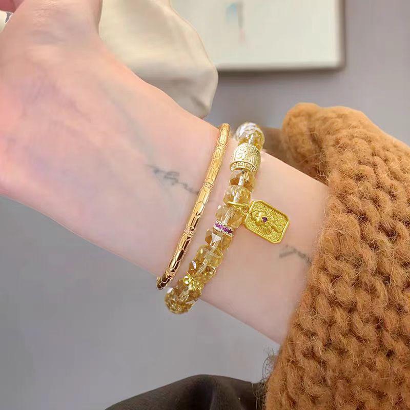 Natural Citrine Beaded Bracelet