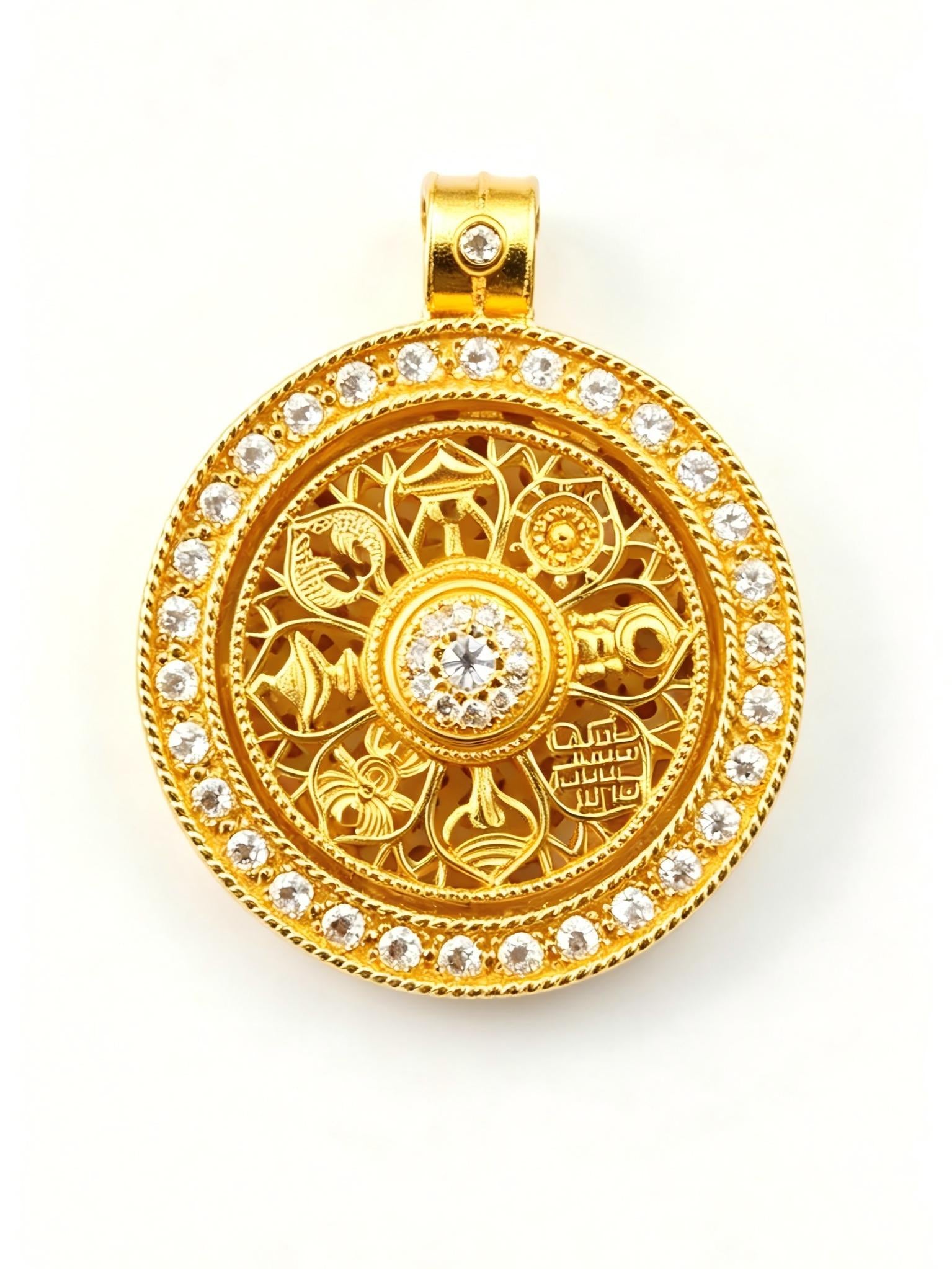 Eight Treasures Compass Pendant