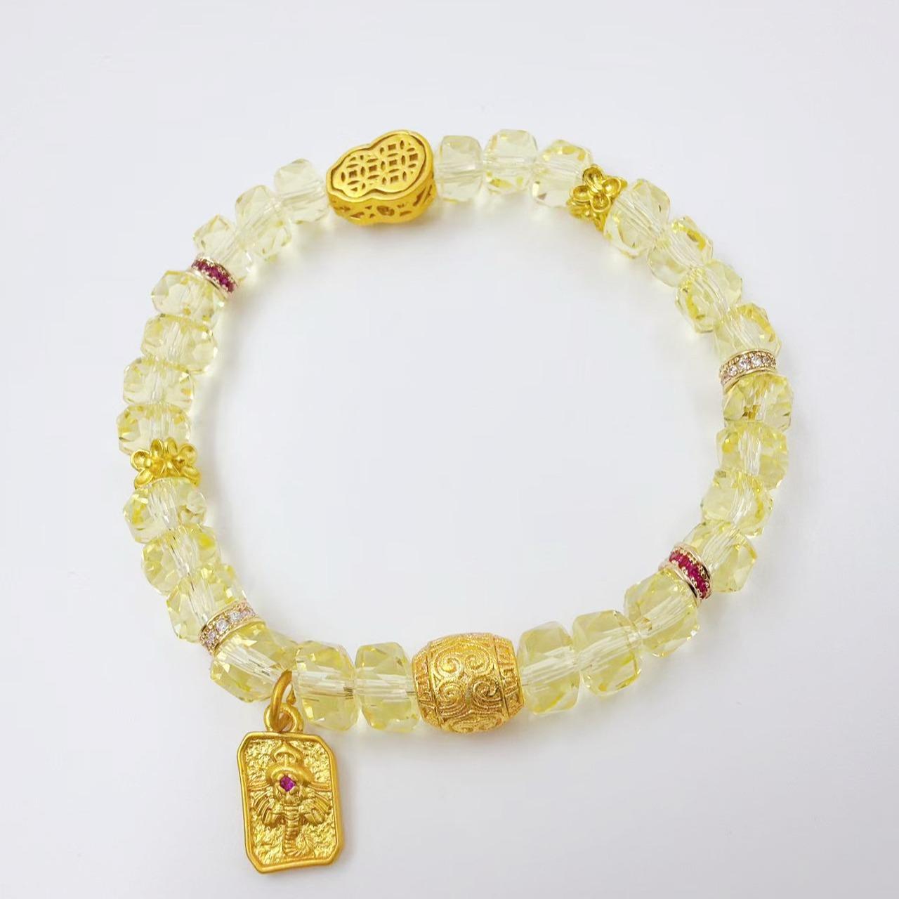 Natural Citrine Beaded Bracelet