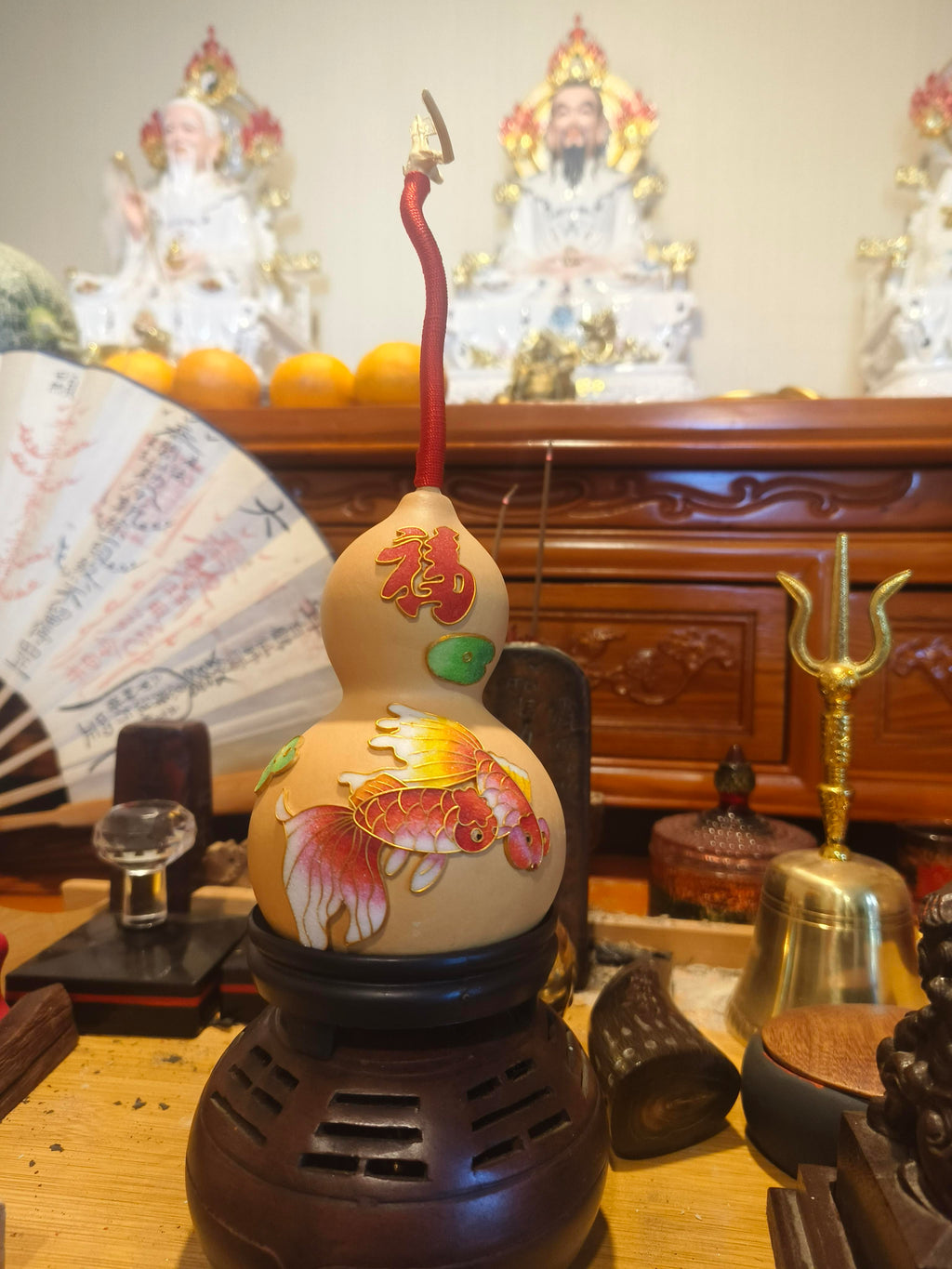 Colorful Sand Koi Fish Natural Gourd