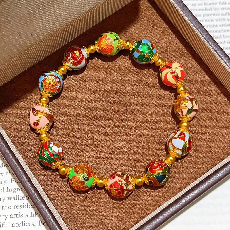 Twelve Months Flower Gods Cloisonné Bracelet