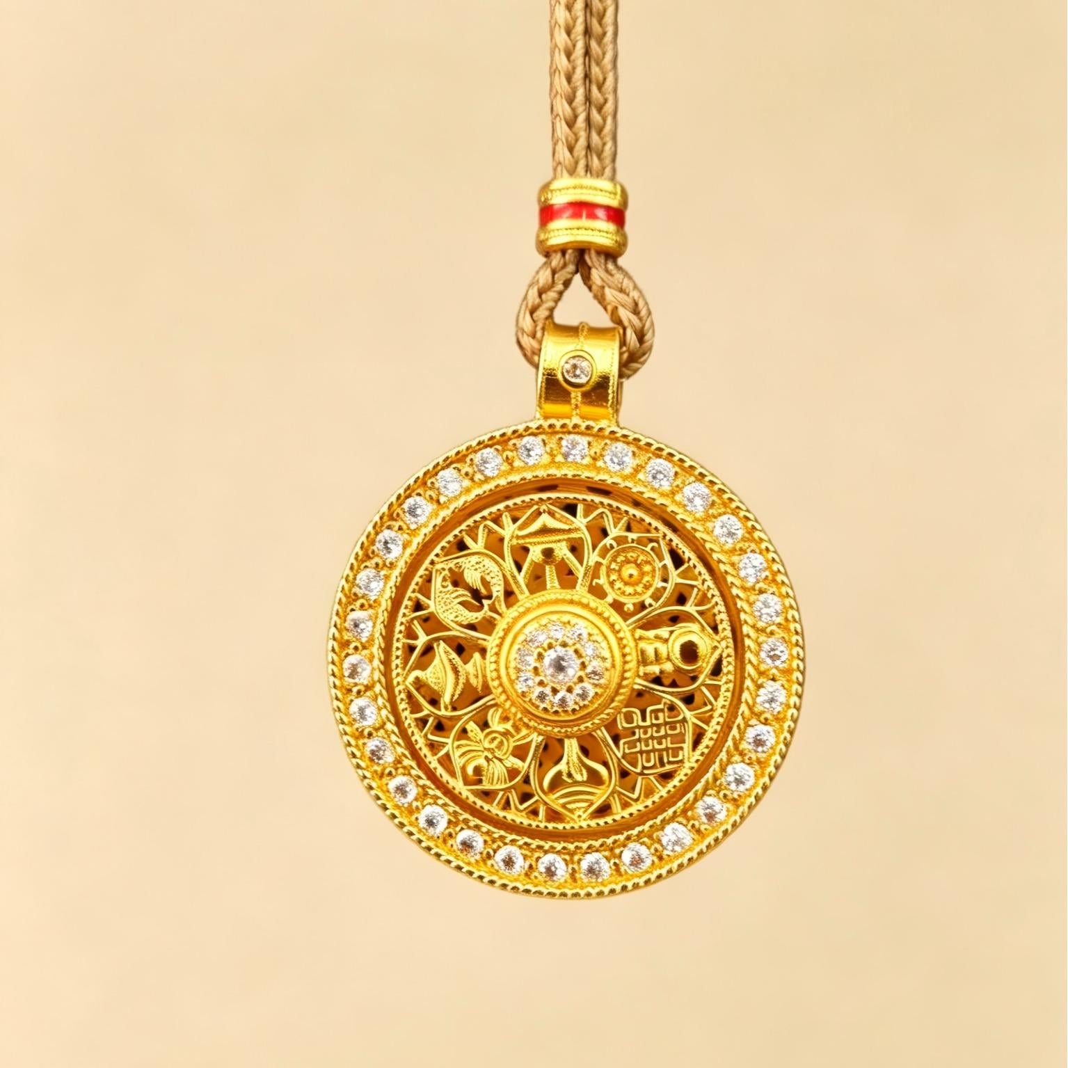 Eight Treasures Compass Pendant