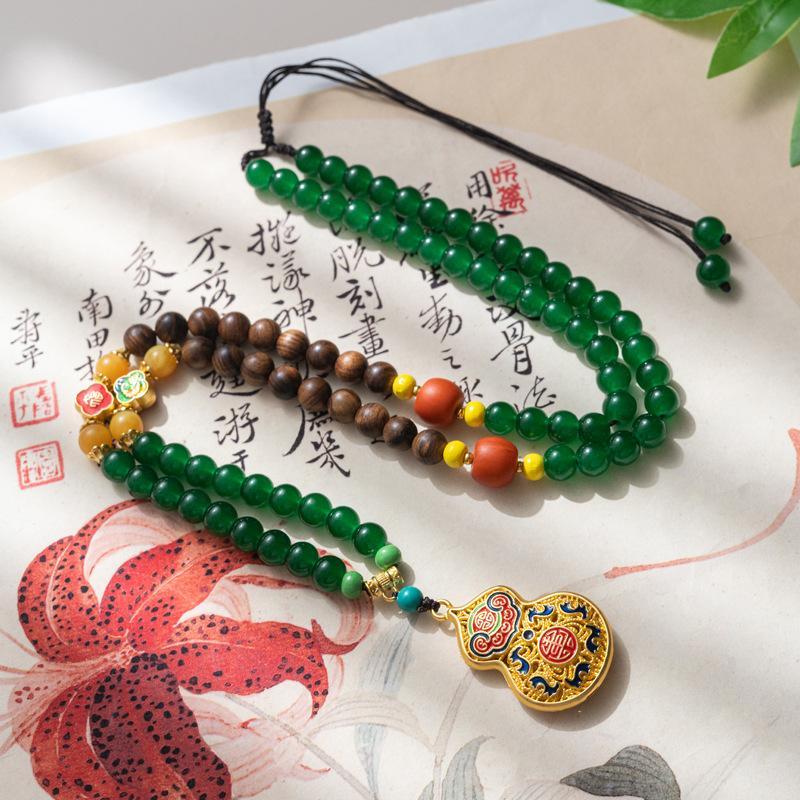 Green Agate Sweater Chain (Gourd Style)