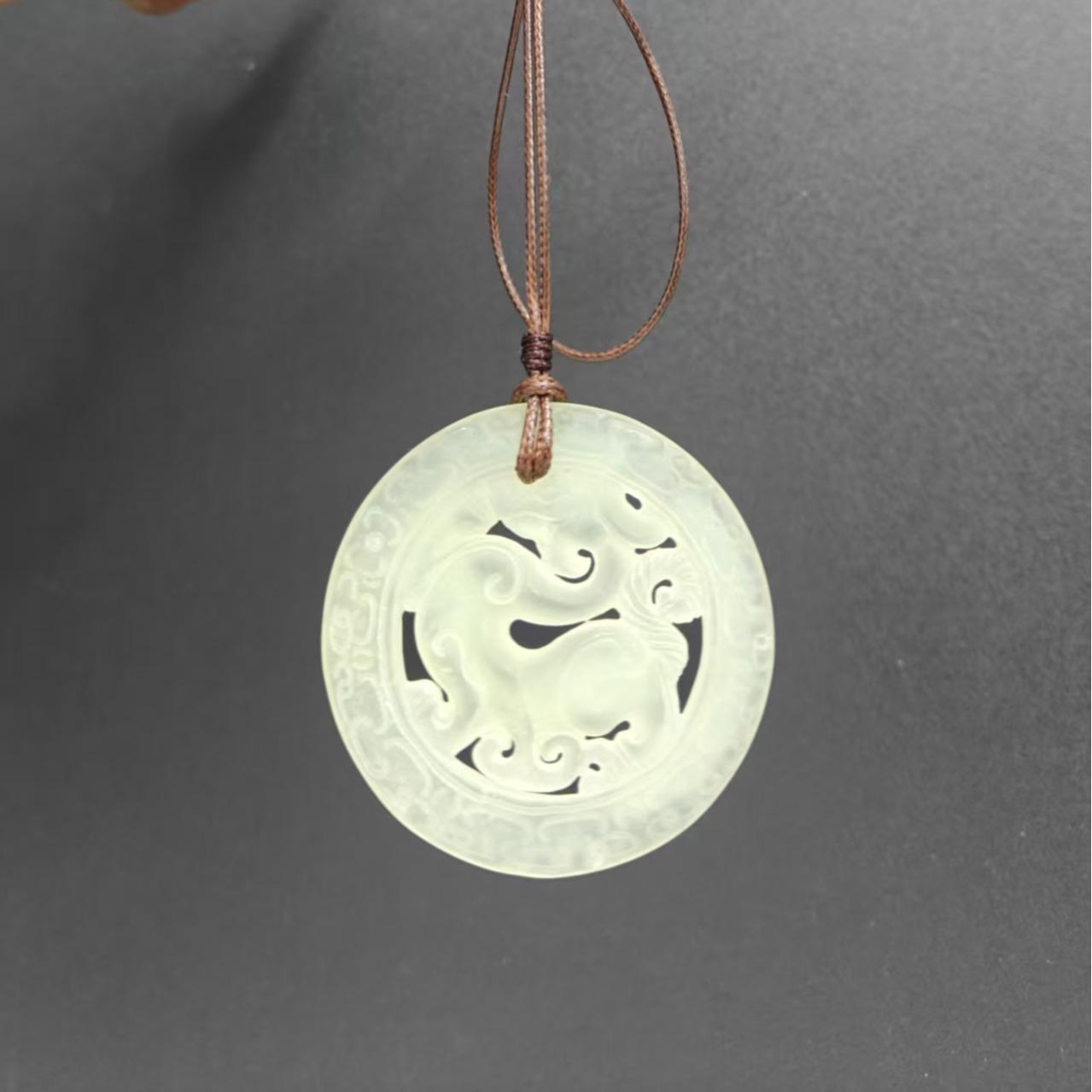 Openwork Dragon Jade Pendant