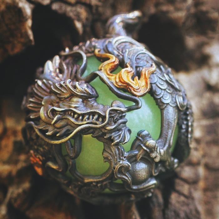 East Sea Soul - Dragon Pearl Pendant Necklace