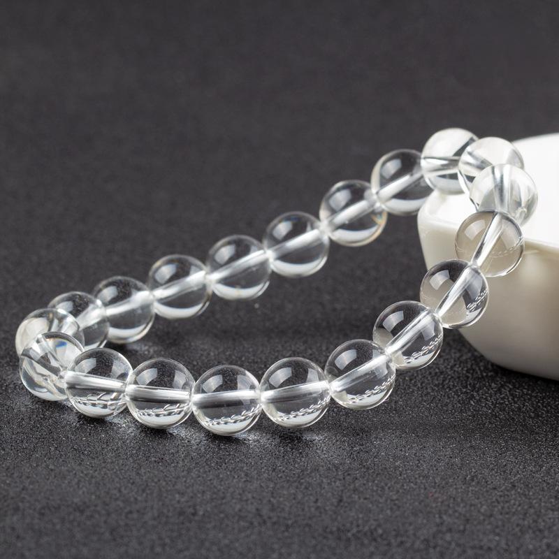 White Crystal 10mm Bead Bracelet