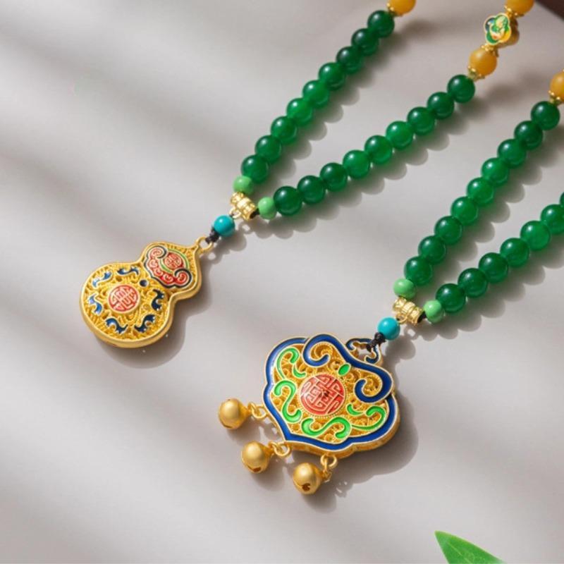 Green Agate Sweater Chain (Gourd Style)