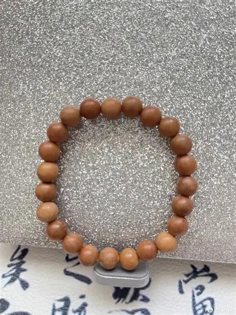 Peach Wood Bead Bracelet