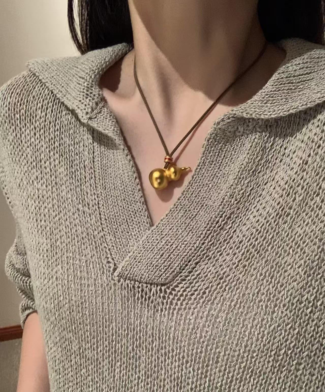 Sand Gold Gourd Necklace