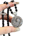 Silver Obsidian Nine-Tailed Fox Necklace