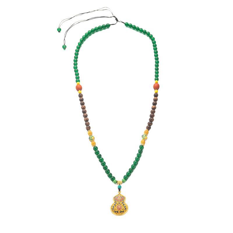 Green Agate Sweater Chain (Gourd Style)